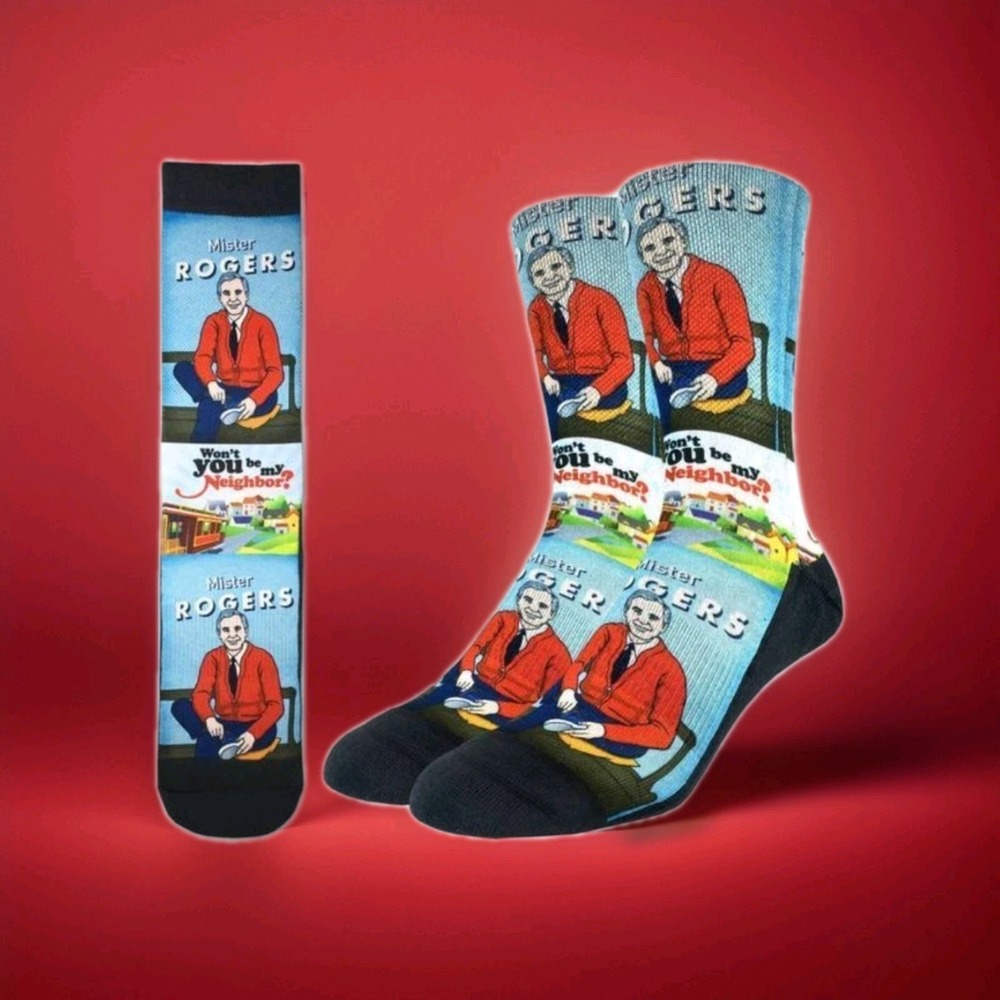 Good Luck Sock x Mister Rogers' Neighborhood‎ Socks Size 8-13 Black/Blue